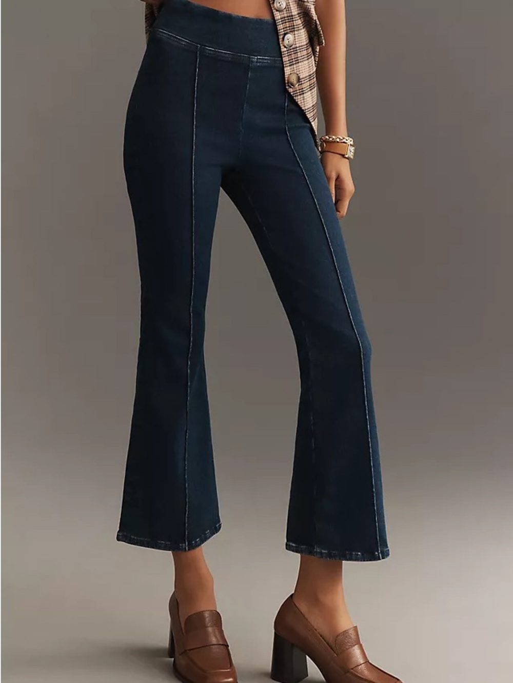 FRAME Jetset High-Rise Crop Mini Boot Pintuck Jeans size 30-34